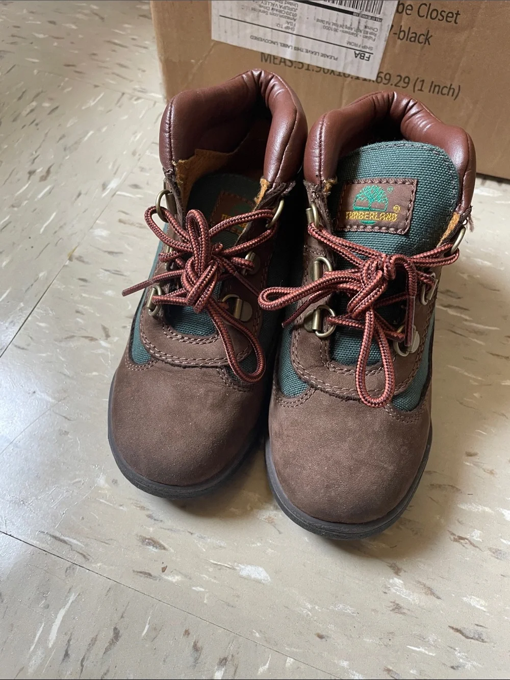 Timberland Brown and Green Waterproof Hiking Boots